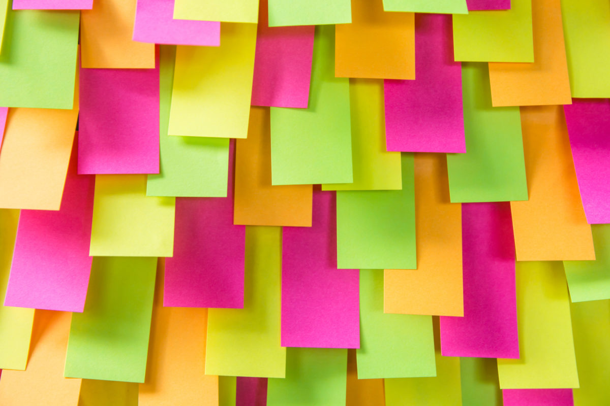 coloured simple sticky notes